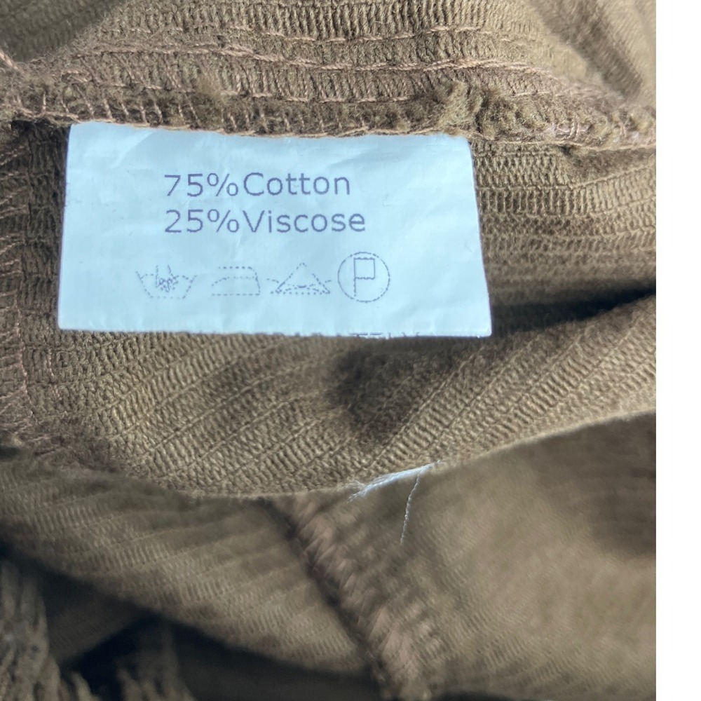 BUYKUD Corduroy Pants Women M Brown NWT Checkered Lagenlook Tapered Drawstring - Picture 11 of 11